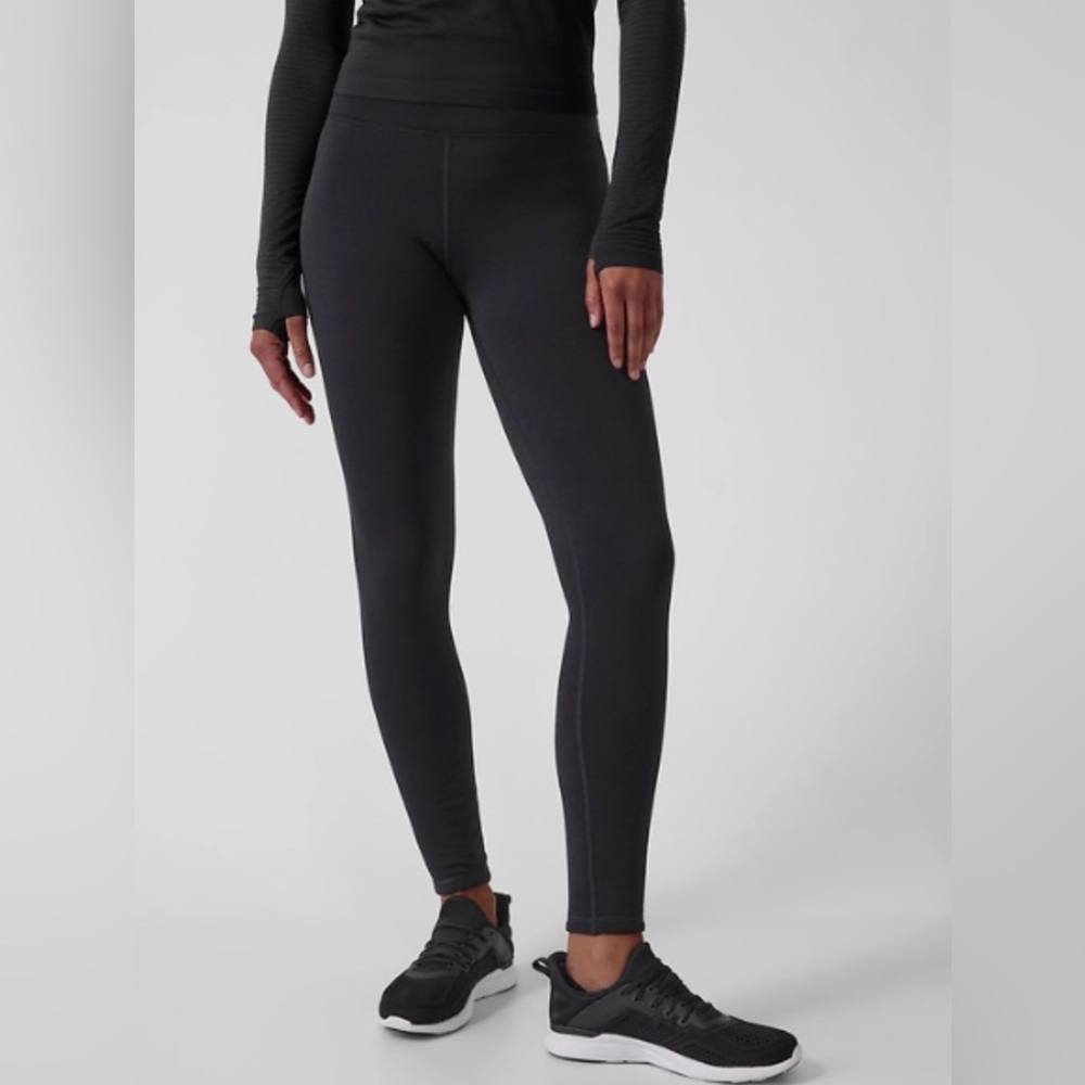 Athleta Polartec Fleece Charcoal Gray Performance Leggings